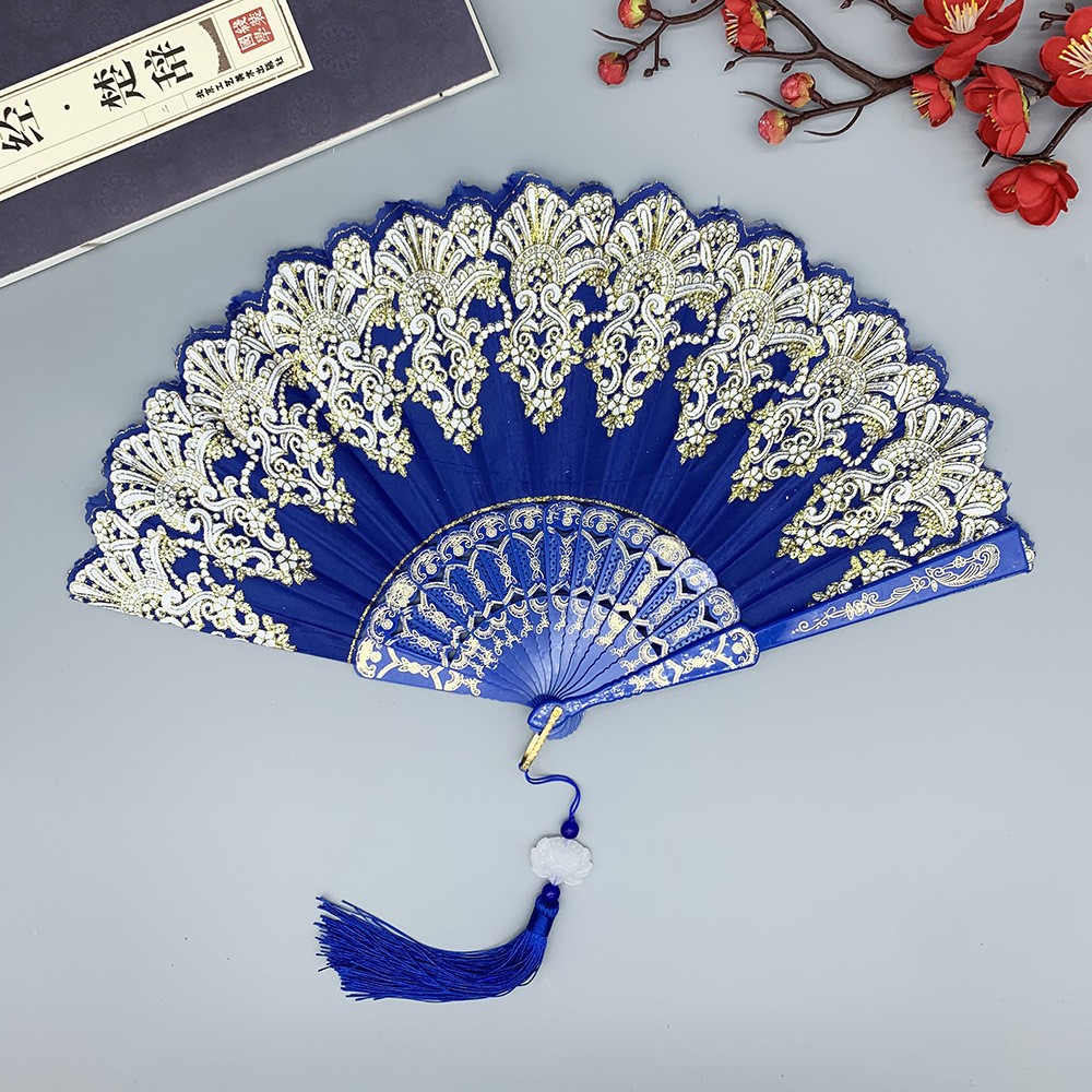 Tassel Fringe Trim - مروحة يدوية صينية قابلة للطي بنمط