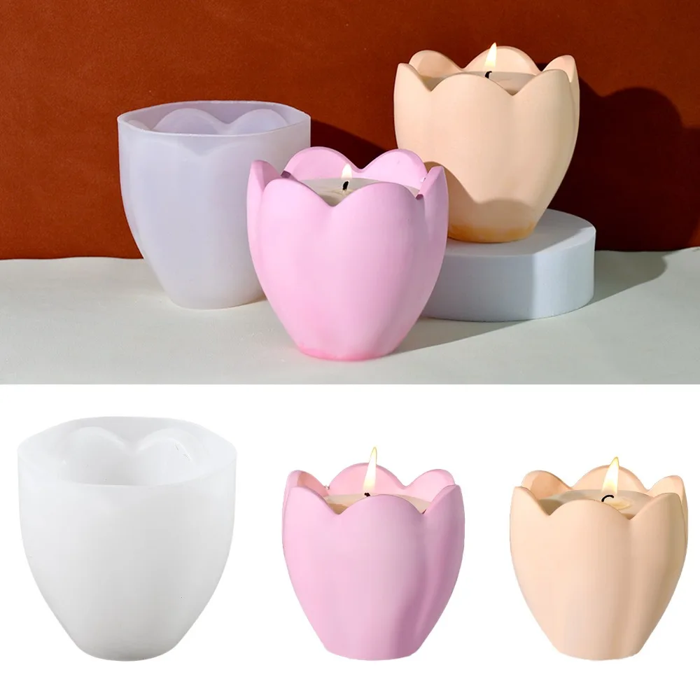 Craft Embellishment Storage - توليب شمعة حامل قوالب السيليكون زهرة
