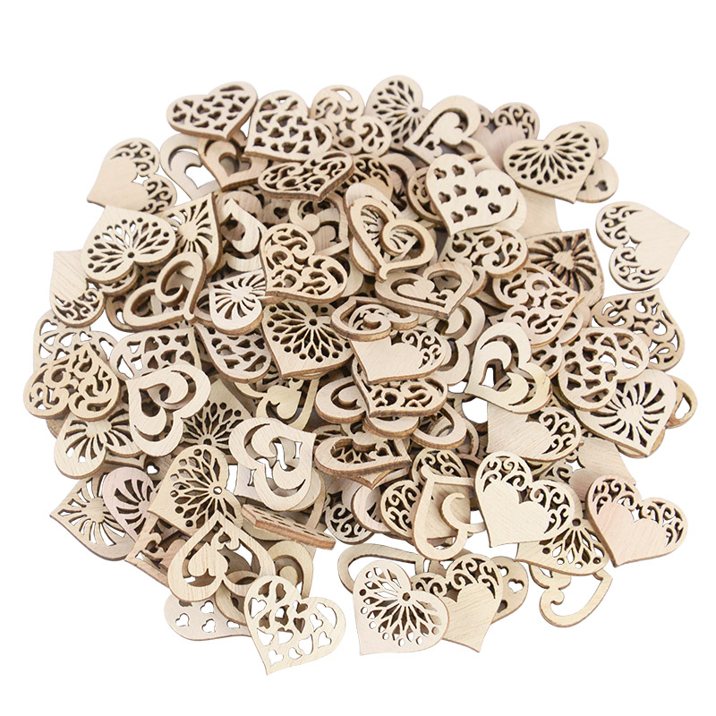Embellishments For Scrapbooking - 50/100 قطعة نمط القلب المجوف شريحة