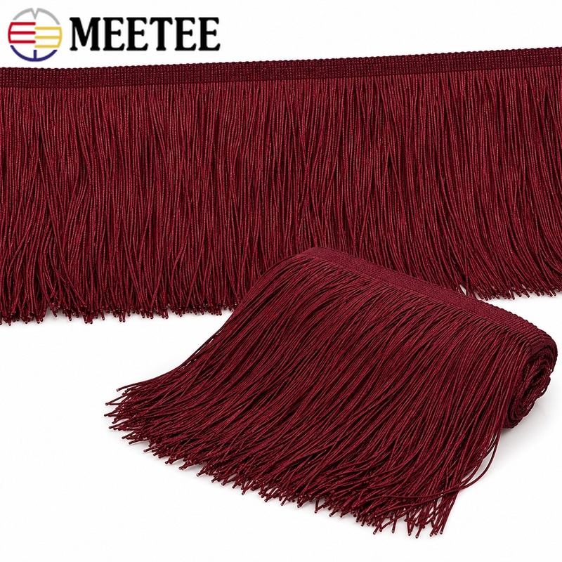 Fringe Ribbon Sewing - شريط شراشيب أحمر بطول 5/10 ياردات