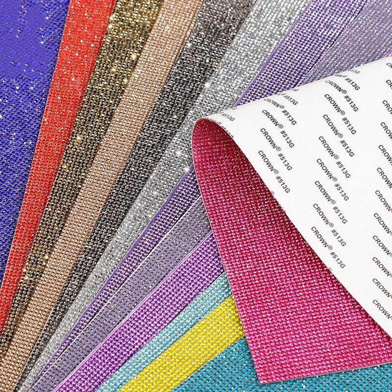 Hotfix Rhinestone Sheet - 12x20 سنتيمتر ذاتية اللصق حجر الراين