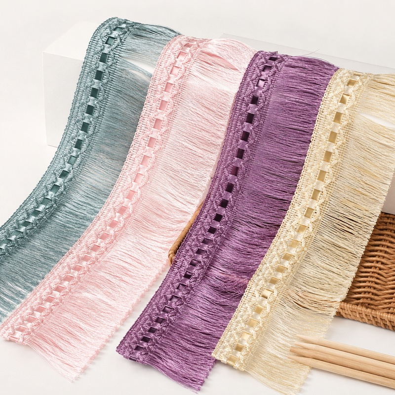 Fringe Ribbon Sewing - شريط زخرفي من النايلون بطول 2-10