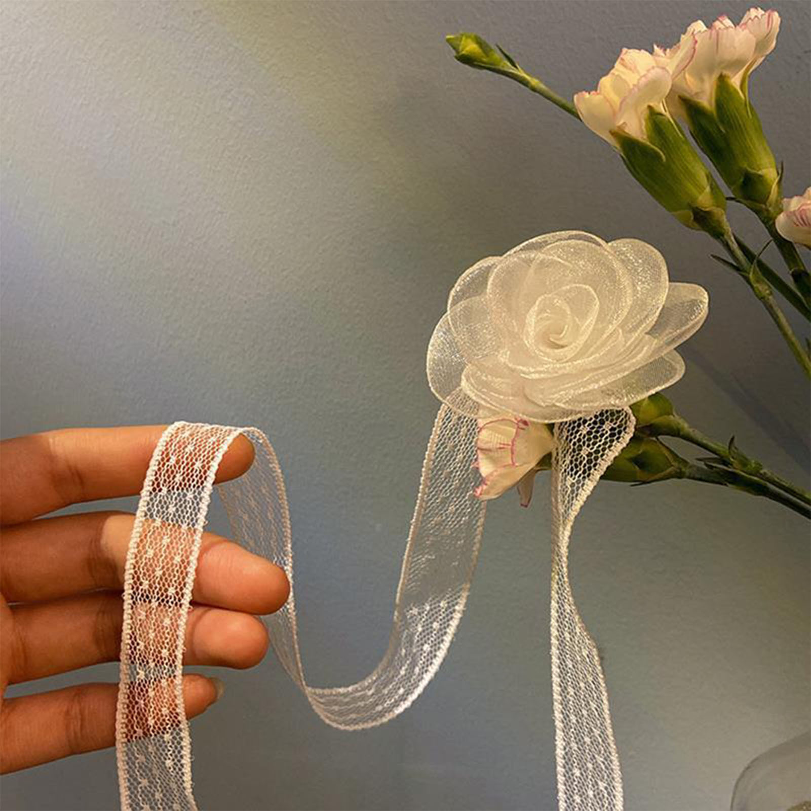 عصابة رأس من الدانتيل مع زينة  - مراجعة Lace Ribbon Trim وسعره