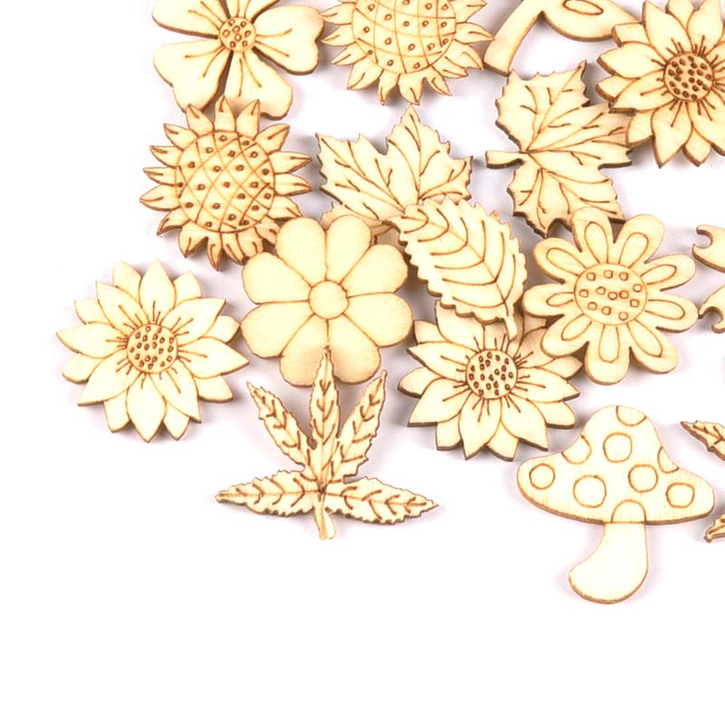 إكسسوارات خشبية طبيعية ذاتية ا - مراجعة Embellishments For Scrapbooking وسعره