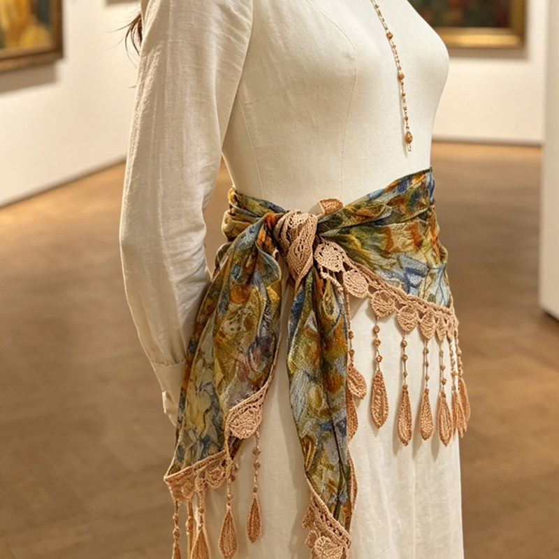 حزام خصر نسائي بتصميم عتيق من  - مراجعة Tassel Fringe Trim وسعره