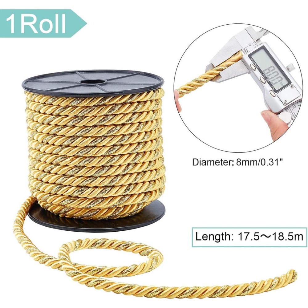 حبال ملتوية 8 مم بطول 20 ياردة - مراجعة Cord Trim Twisted وسعره